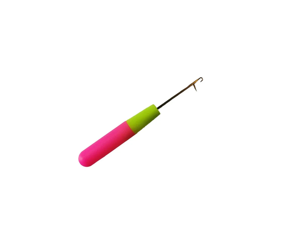 Plastic Hair Puller (pink/green color crochet)